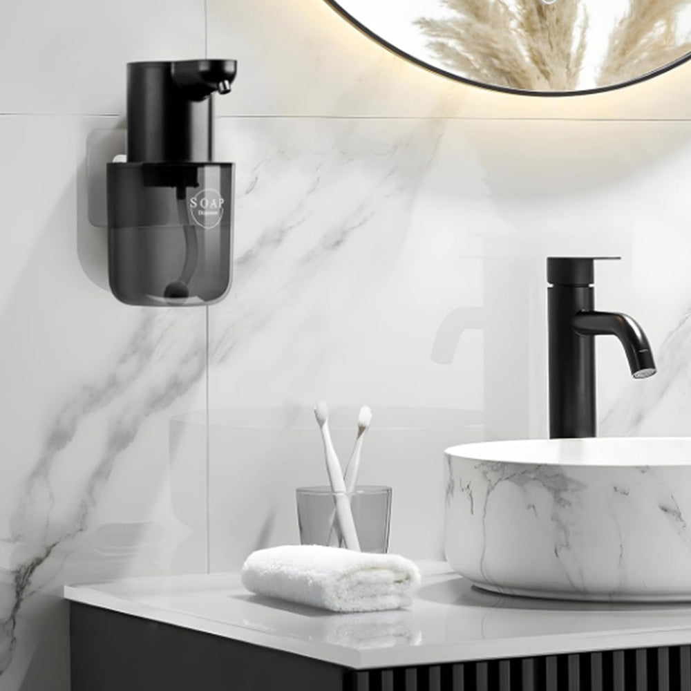 Touchless Automatic Electric Foaming Soap Dispenser 4-Level Adjustable Rechargeable Soap Dispenser Black