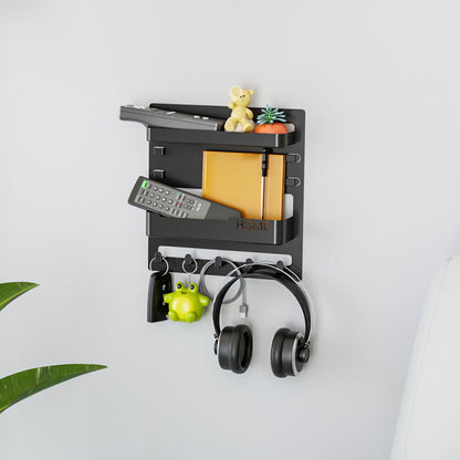 Bedside Shelf Accessories Organizer Wall Mount Self Stick On Cool Stuff for Bedroom Storage and Organization-Black
