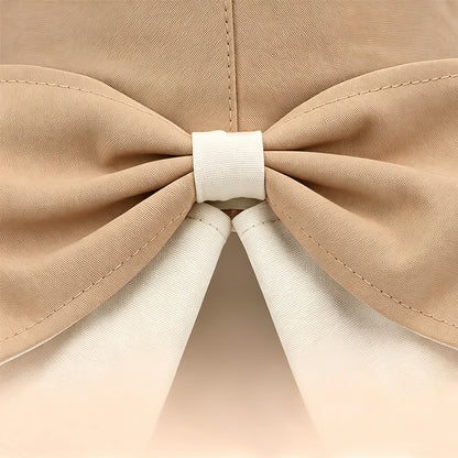 Wide Brim Bow Sun Hat Foldable Breathable Hat for Women - Khaki