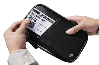 Travel Wallet and Family Passport Holder RFID Blocking Document Organizer-Black