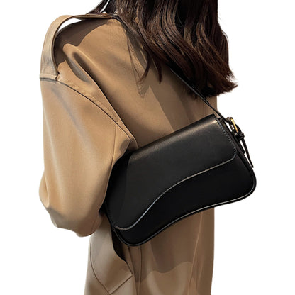 One Shoulder Bag For Women Trendy Underarm Bag Fashion Handbag-Black
