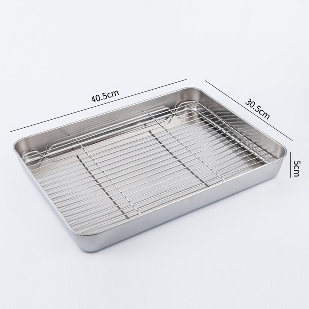 Stainless Steel Barbecue Sheet with Cooling Rack Baking Pan Cookie Sheet for Frige Storage