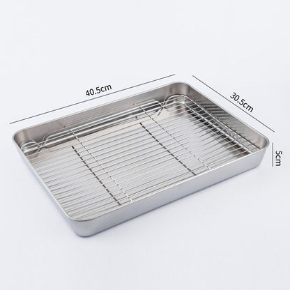 Stainless Steel Barbecue Sheet with Cooling Rack Baking Pan Cookie Sheet for Frige Storage