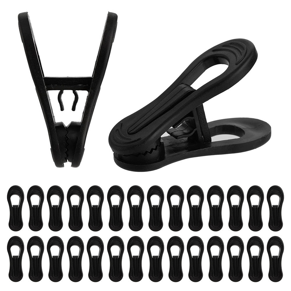 30 Pack Anti Slip Clips for Garments Socks Snacks Hanger Clips - Black