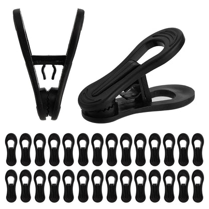 30 Pack Anti Slip Clips for Garments Socks Snacks Hanger Clips - Black