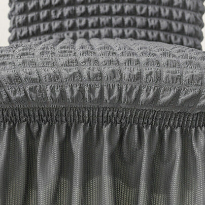 Soft Seersucker Fabric Removable Chair Covers with Lace Skirt -Grey