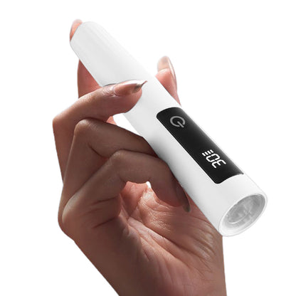 Handheld UV Light for Gel Nails with Stand Mini Portable Cordless Nail Lamp with LCD Display White