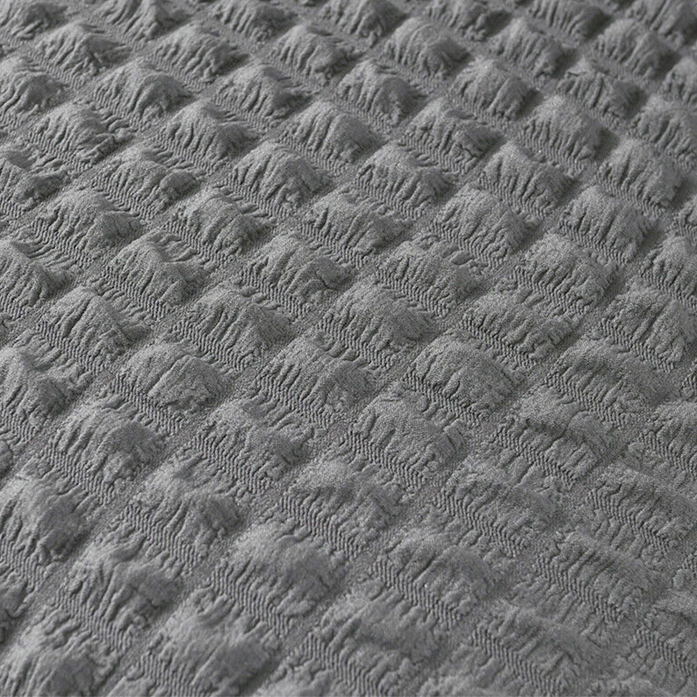 Soft Seersucker Fabric Removable Chair Covers with Lace Skirt -Grey