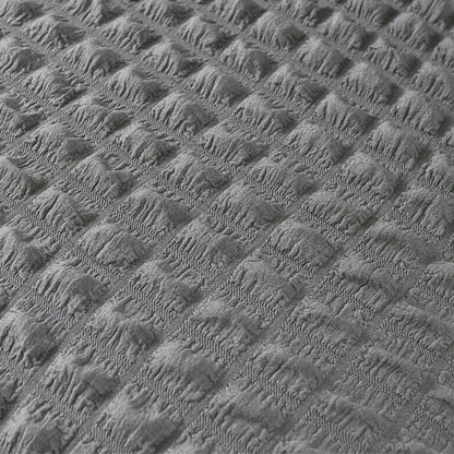 Soft Seersucker Fabric Removable Chair Covers with Lace Skirt -Grey