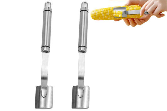2Pcs Corn Stripper Cob Peeler Stainless Steel Thresher Remover Kitchen Cutter Tool