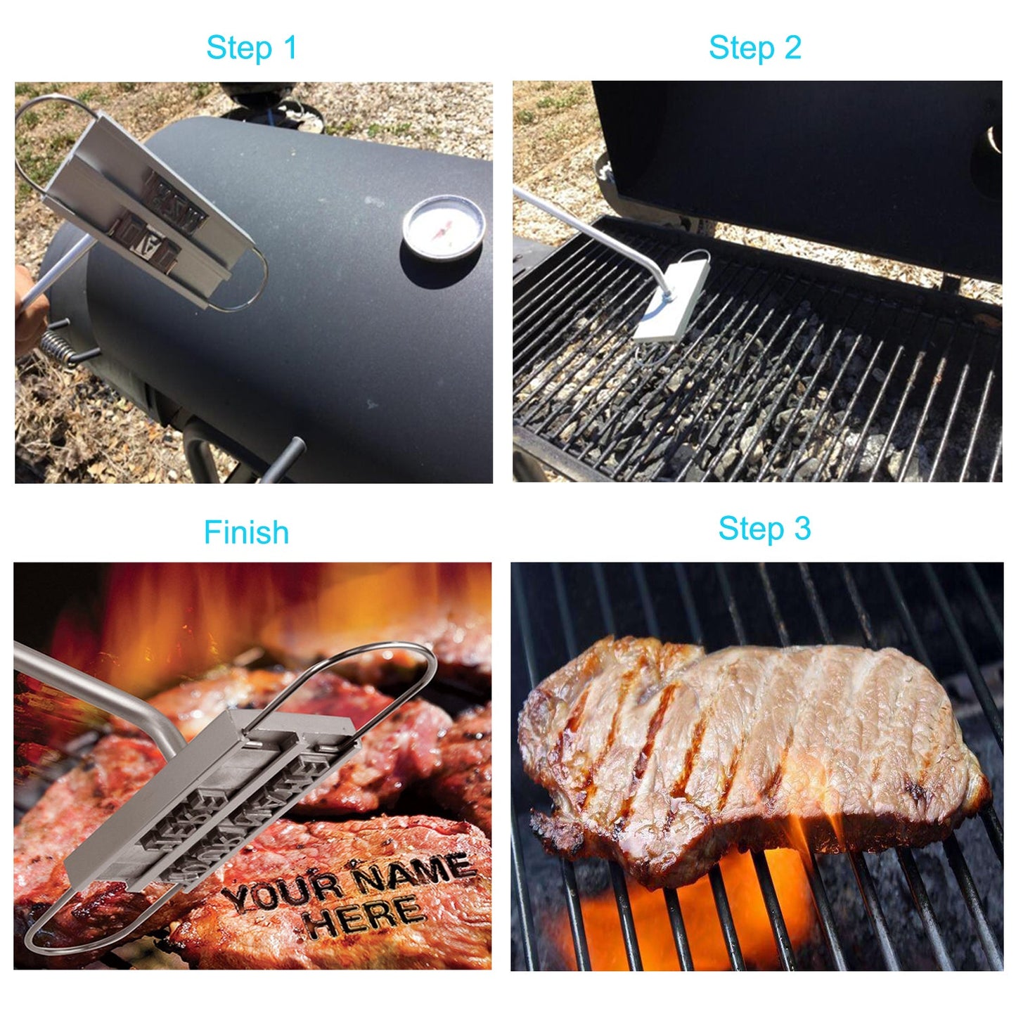 BBQ Meat Branding Iron Including Set of Letters