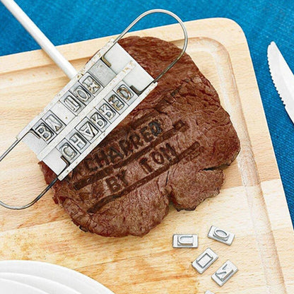 BBQ Meat Branding Iron Including Set of Letters
