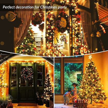 12m 100LED Solar Star String Lights Outdoor Festoon Party Garden Decor