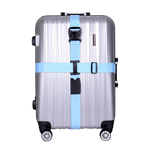 1Pc Cross Luggage Strap Adjustable Suitcase Strap Travel Suitcase Belt - Blue