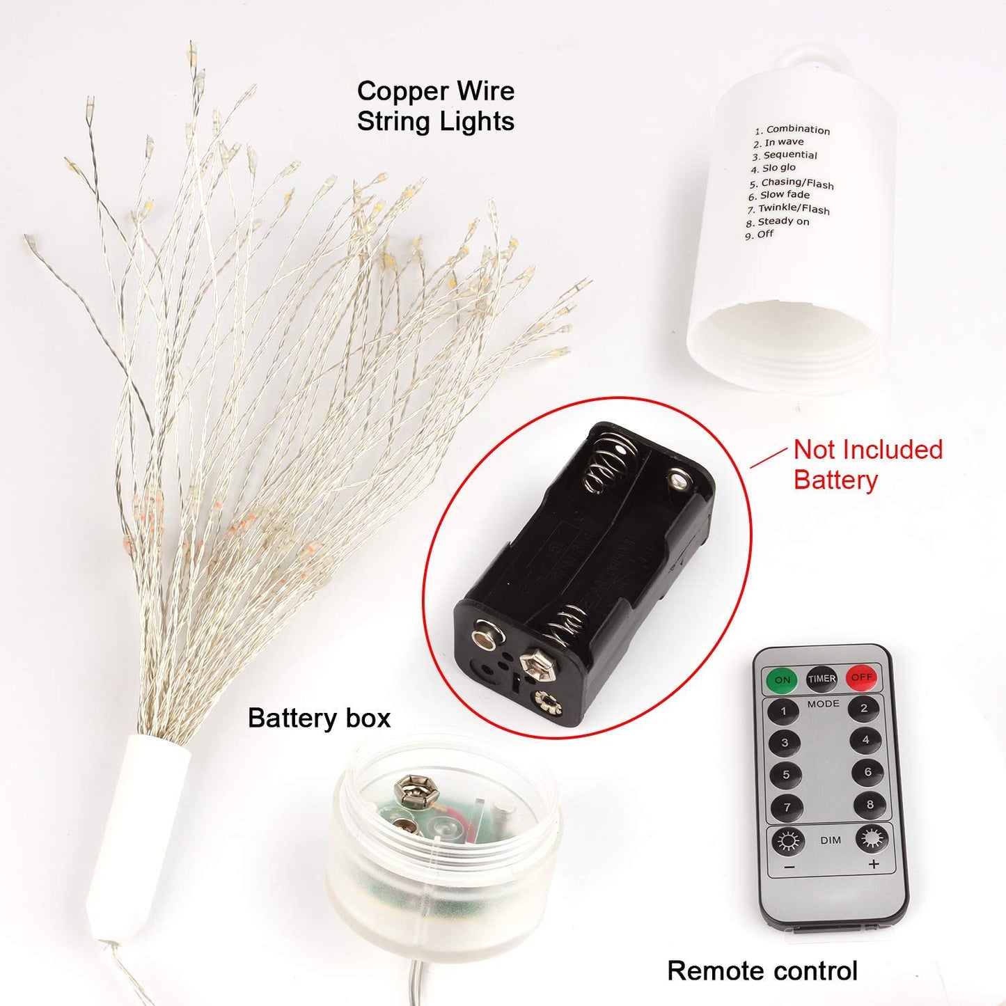 2Pcs 198 Bright Remote Control Explosion Star LED Fireworks Light