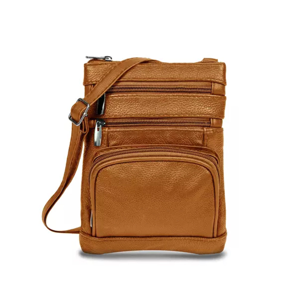 Womens Genuine Leather Crossbody Bag Shoulder Handbags Purses Brown