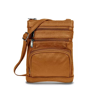 Womens Genuine Leather Crossbody Bag Shoulder Handbags Purses Brown