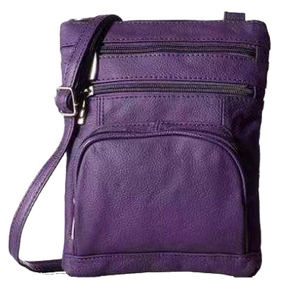 Womens Genuine Leather Crossbody Bag Shoulder Handbags Purses Purple