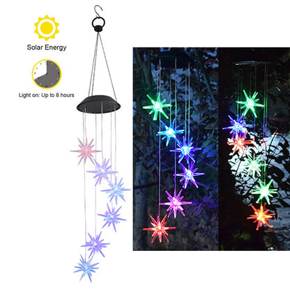 Colour Changing LED Solar Wind Chime Lights Sea Urchin Shape Lamp