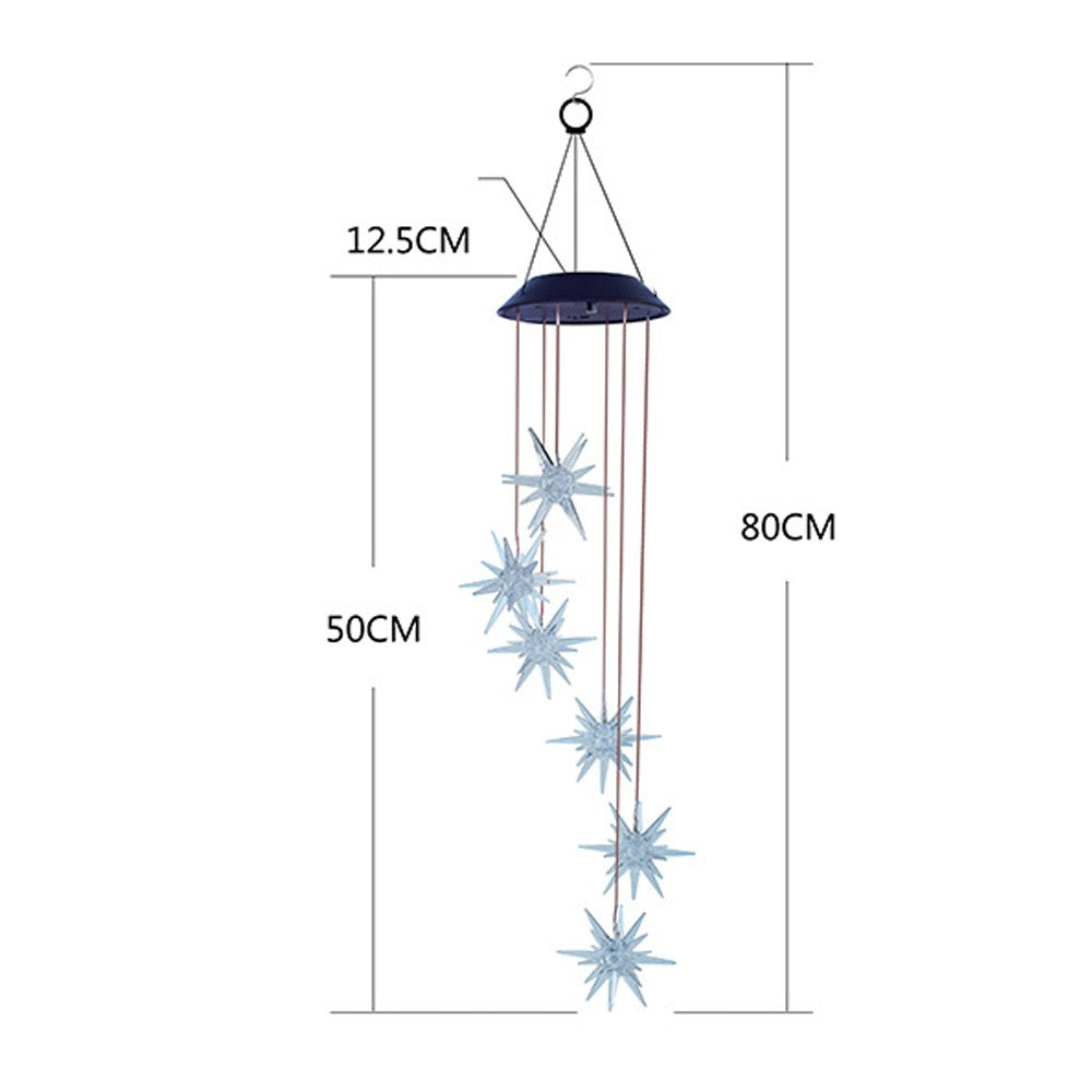 Colour Changing LED Solar Wind Chime Lights Sea Urchin Shape Lamp