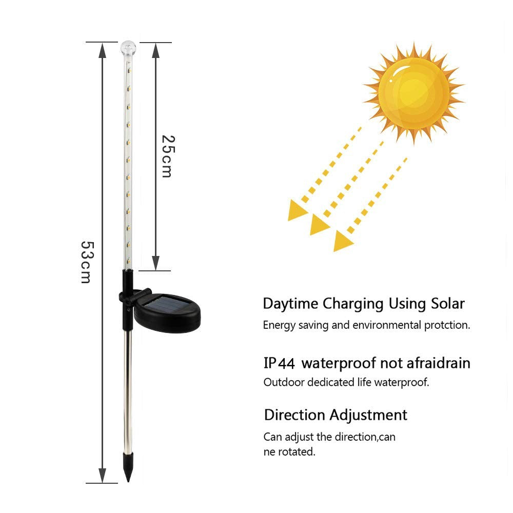 Warm 25 LED Meteor Shower Falling Rain Water Resistance Solar Powered Lights