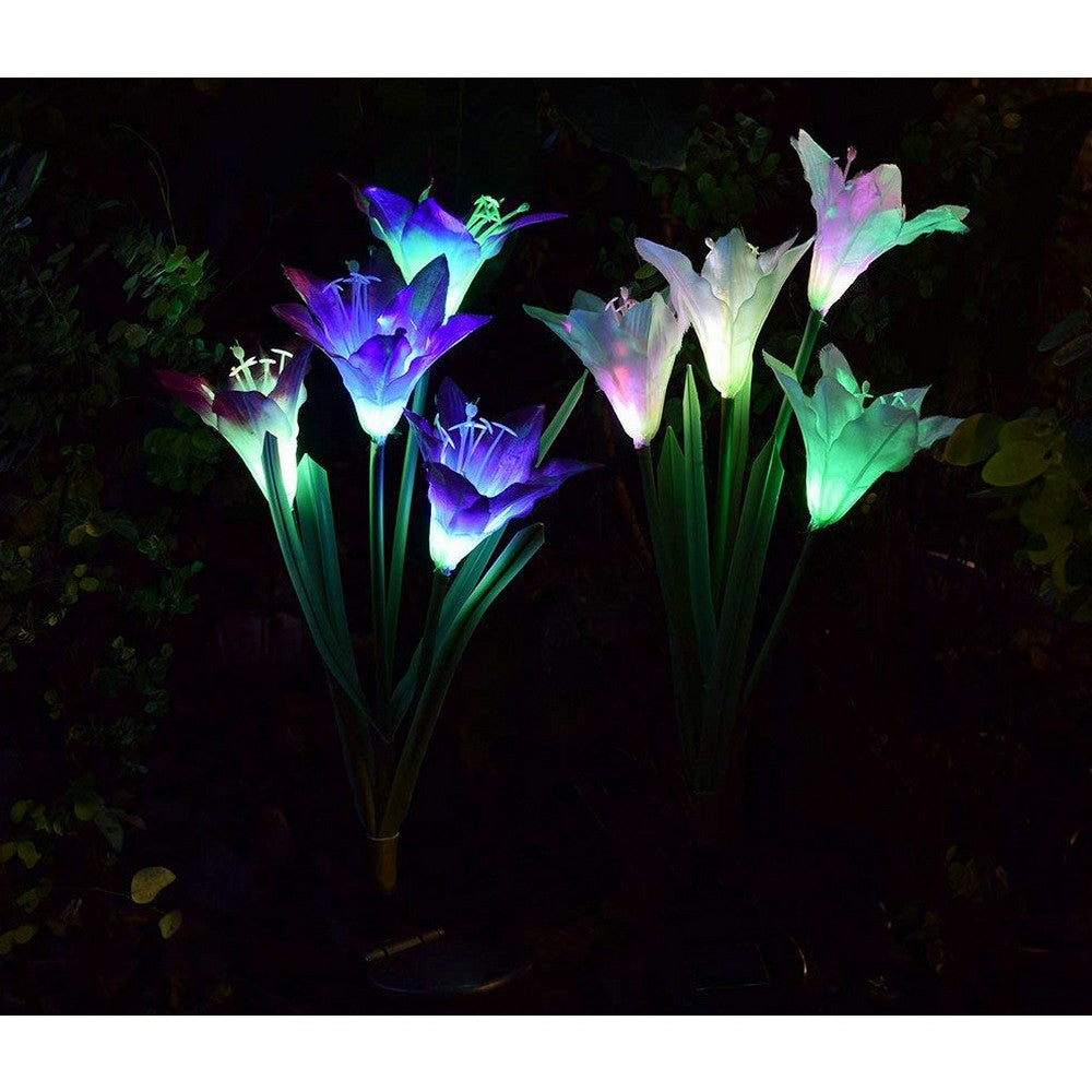 3Pcs Colour Changing 4 LED Solar Landscape Lights
