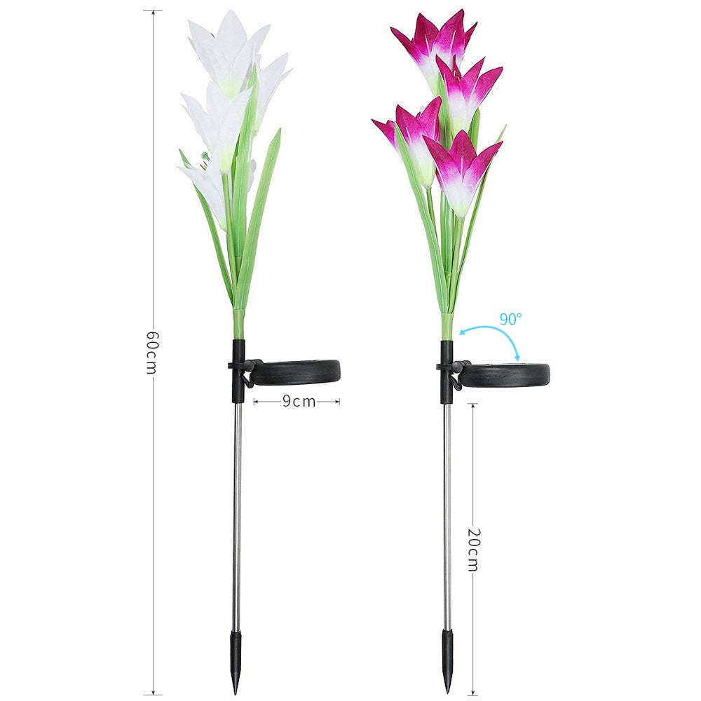 3Pcs Colour Changing 4 LED Solar Landscape Lights