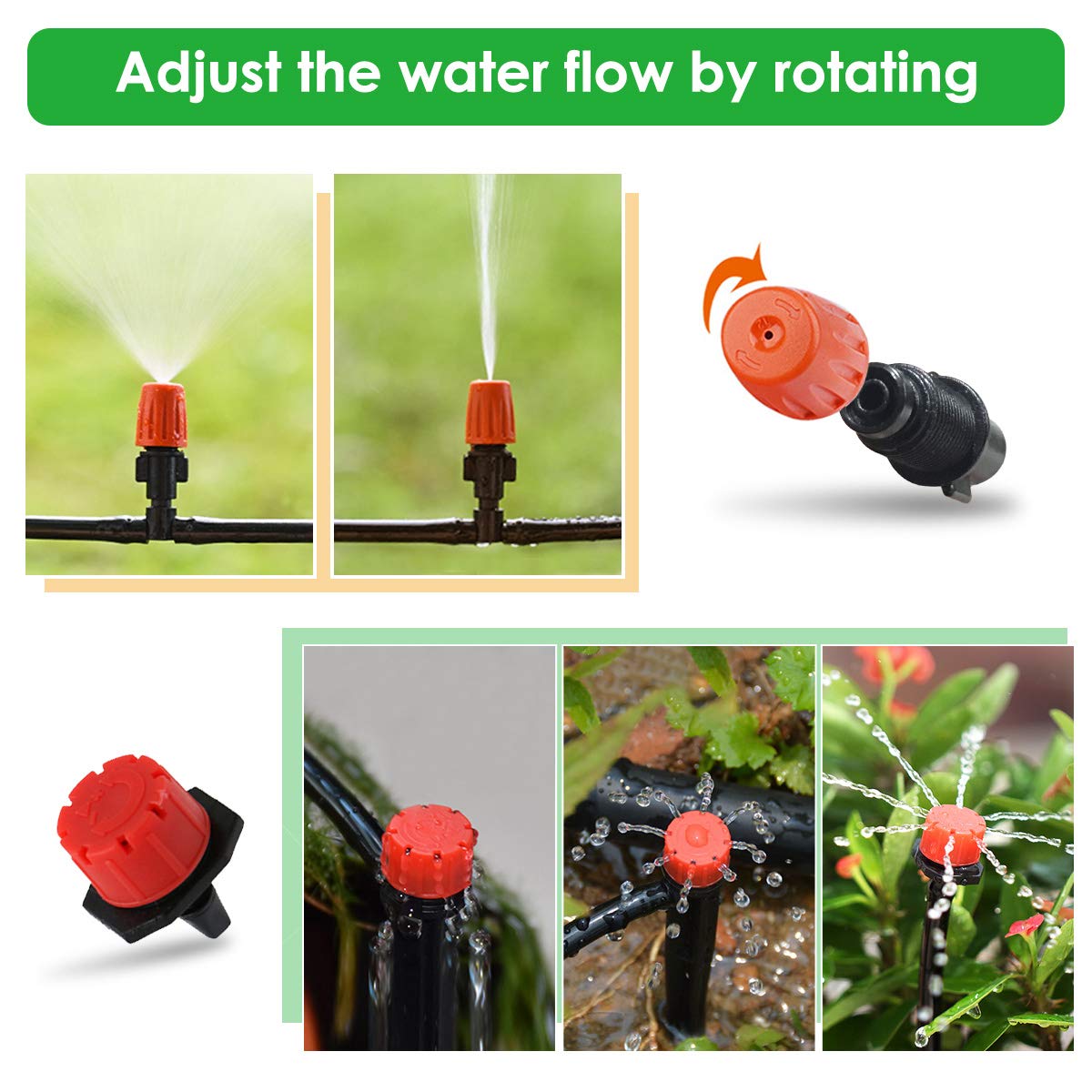 Adjustable Garden Outdoor Misting Cooling System Kit