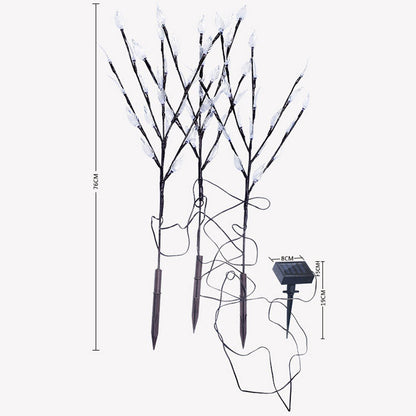 3PCS Solar Powered LED Leaf Tree Branch Lights Set