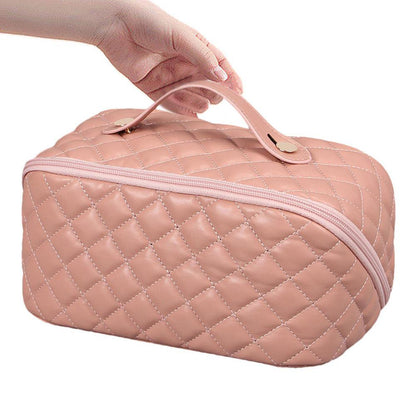 Women Cosmetic Bags Travel Cosmetic Bag For Women PU Leather Skincare Bags Toiletry Bag -Pink