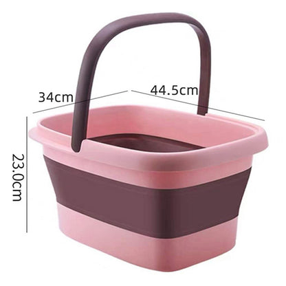 Collapsible Foot Bath Basin for Soaking Feet Foot Tub with Massage Acupoint-Pink