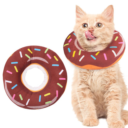 Cat Cone Soft Collar ¨C Adjustable Kitten Recovery Donut Collar Dark Brown