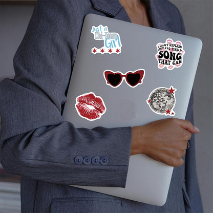 50 Pcs Aesthetic Downtown Girls Stickers Pack Vinyl Waterproof Stickers for Water Bottle Laptop