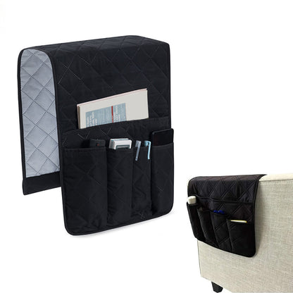 5 Pocket Sofa Armrest Organizer Remote Holder Bag for Couch and Chair-Black