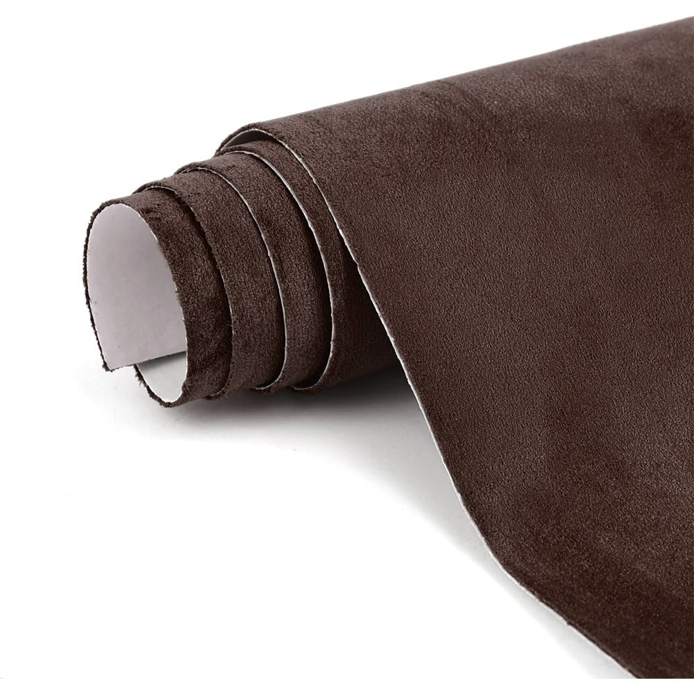 Self-Adhesive Faux Suede Repair Patch for Car Interior Door Panels Center Console-Brown