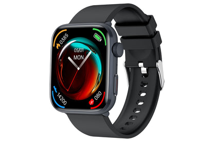 Smart Watch 1.85-Inch Fitness Watch with Heart Rate Noninvasive Blood Sugar Monitor HRV Detection Body Temperature SOS Call Activity Tracker-Black