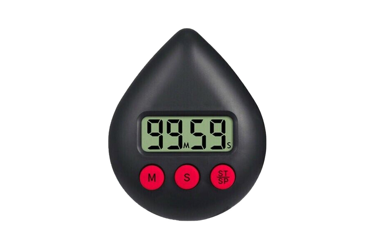 Waterproof Digital Shower Timer with Alarm and Suction Cup - Black
