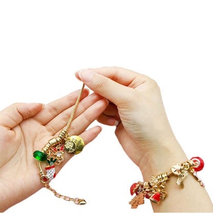 24 DAYS Christmas Advent Countdown Calendar Bracelets Set DIY Charm Bracelet Making Kit for Kids Style 1