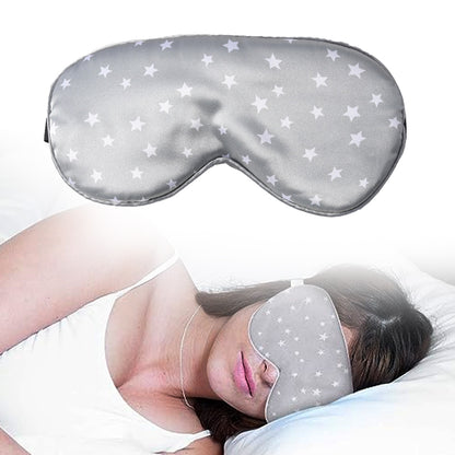 Silk Travel Sleeping Mask Pure Mulberry with Adjustable Strap Silk Eyepatch Mask -Grey