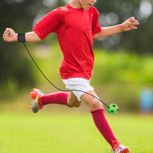 Rubber Ball Kids Sport Elastic Wrist Bounce Ball - Green Football