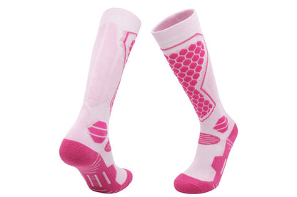Ski Thermal Socks Thermal Knee High Socks for Snowboarding Winter Warmth Socks -Purple and Blue and Pink