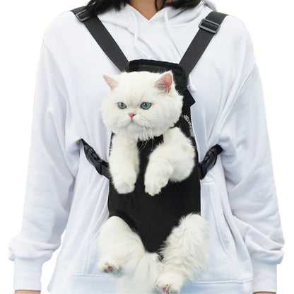 Pet Carrier Backpack for Front and Back Carrying Dogs Cats - Black
