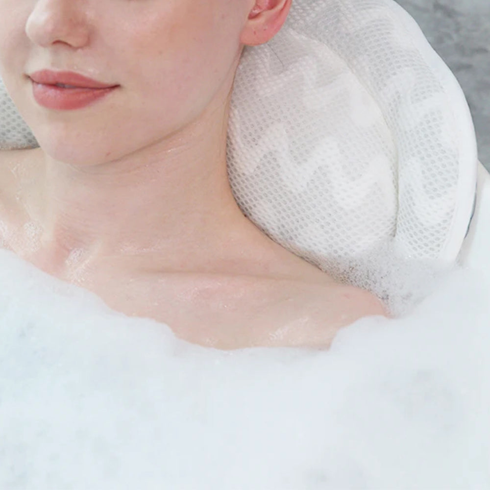 4D Bath Pillows Bathtub Rest Pillow Spa Neck and Back Support Headrest with Suction Cups Style 3