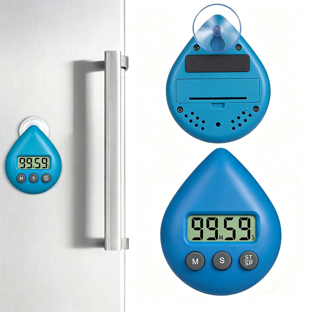 Water Resistant Digital Kitchen Countdown Timer- Blue