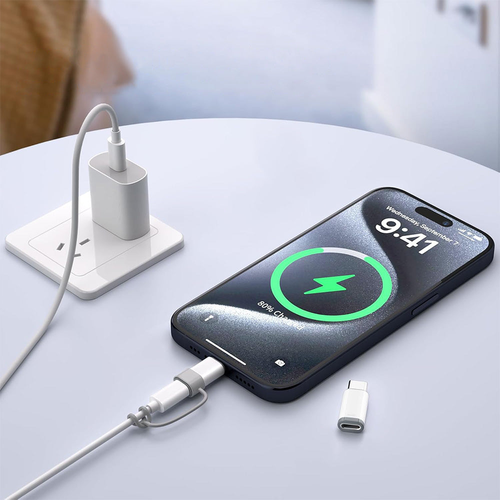 4 Pcs USB-C Male to Lightning Female Adapter for iPhone 15/16 Charging and Data Transfer