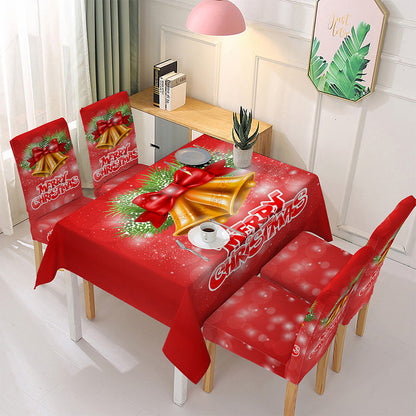 2Pcs Set Christmas Dining Chair Covers Stretch Xmas Chair Slipcovers Protector Washable Holiday Party Decor Style 1