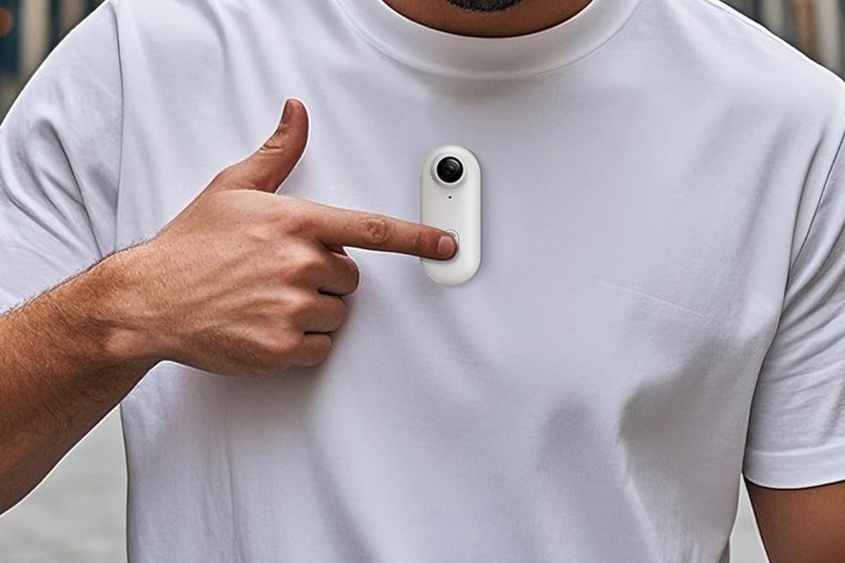 Mini Thumb Action Camera Portable Wearable Camera with Clip White