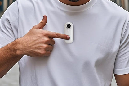Mini Thumb Action Camera Portable Wearable Camera with Clip White