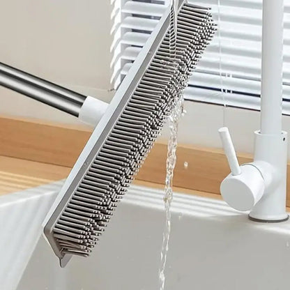 3-Section Soft Bristle Broom Pet Hair Remover Non Scratch Sweeper Brush