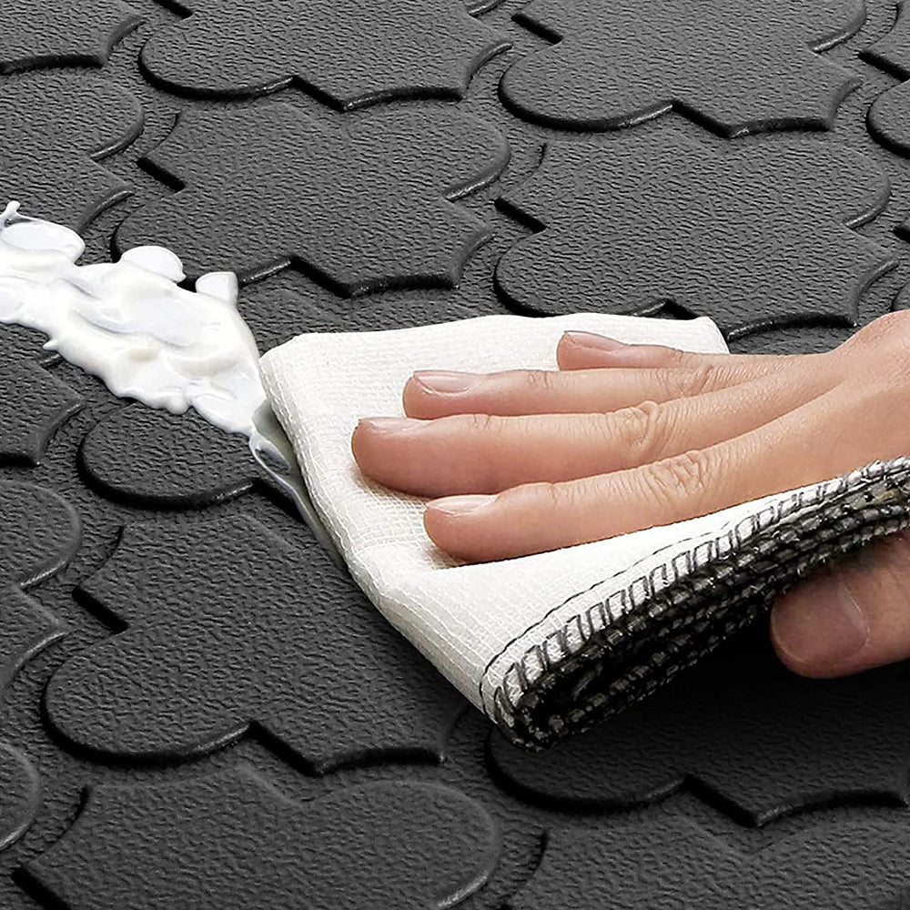 Anti Fatigue Cushioned PVC Floor Mat for Kitchen and Office-Black